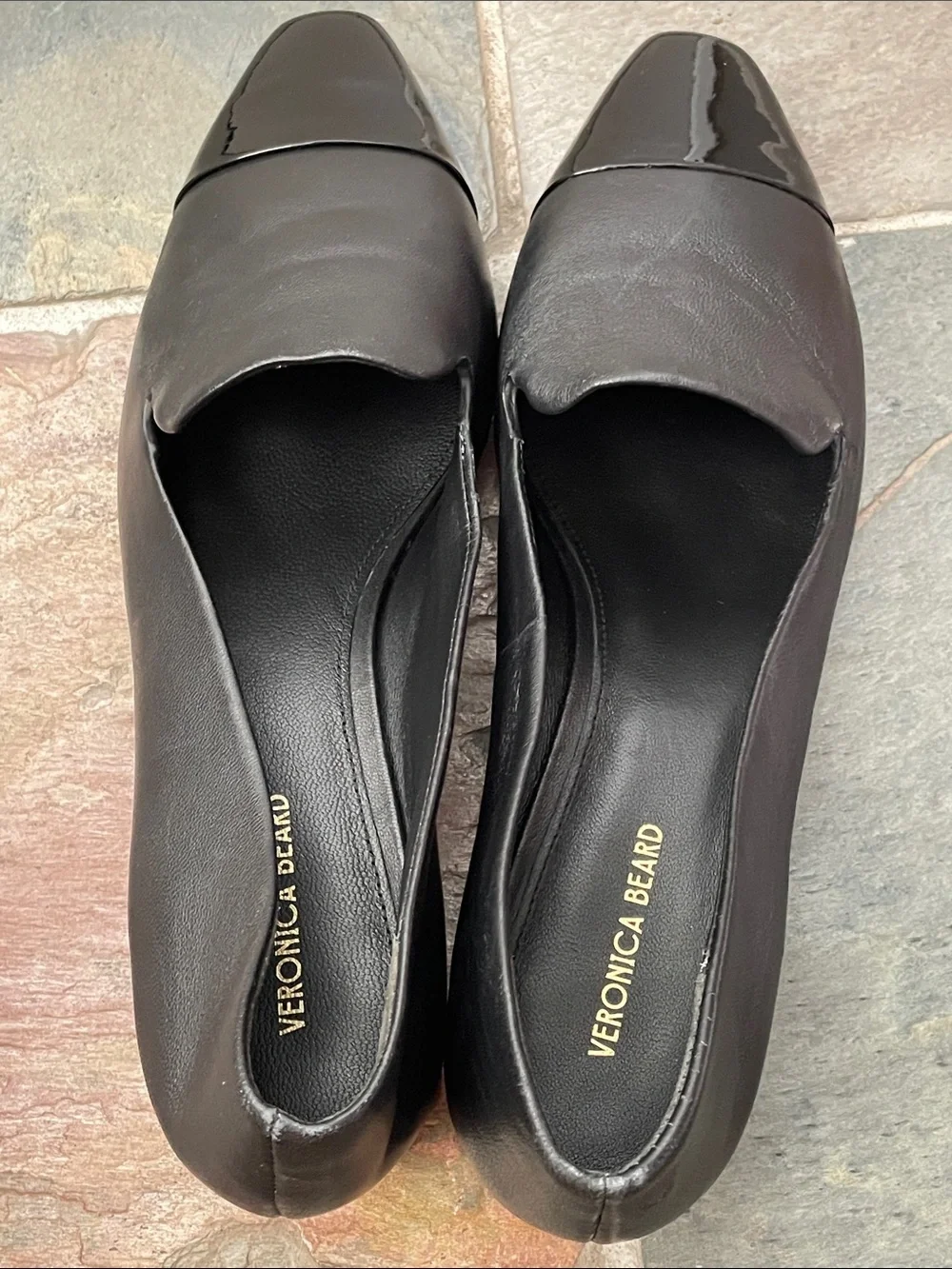 New Veronica Beard Cecile Cap Toe Loafer Black Leather Sz 9.5